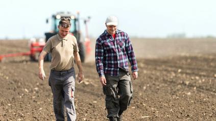 agriculteurs dans un champ