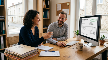 deux personnes discutent