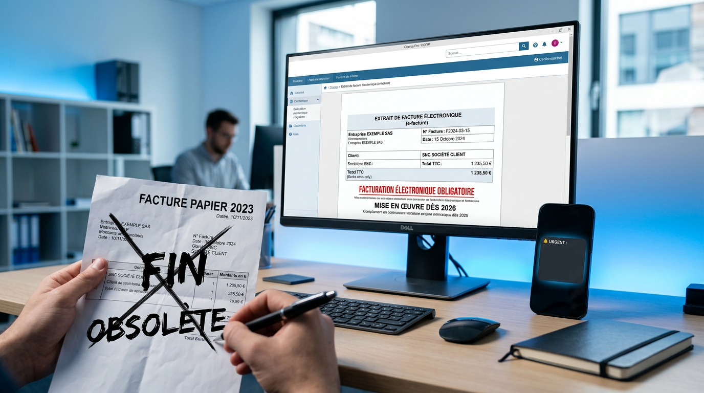 un ecran avec une facture